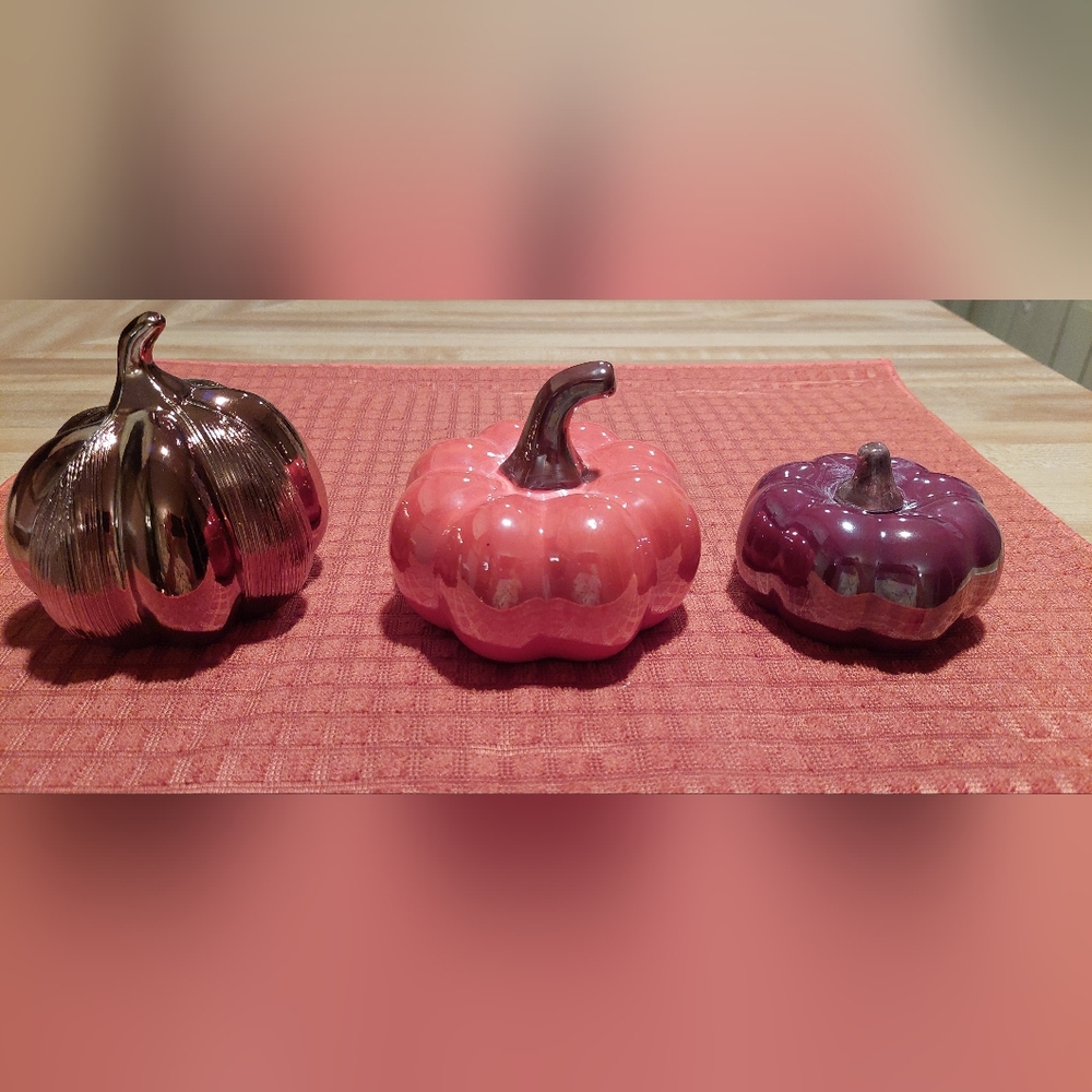 New Decorative Pumpkins Set of Three